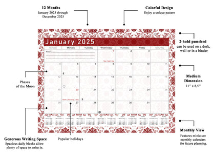 2025 Monthly Magnetic/Desk Calendar - 12 Months Desktop/Wall Calendar/Planner - (Edition #14)