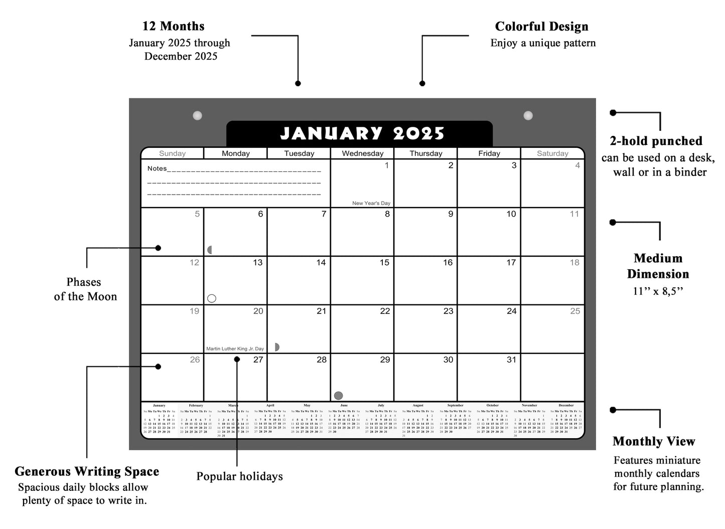 2024-2025 Magnetic/Desk Calendar - Desktop/Wall Calendar/Planner - (Edition #31)