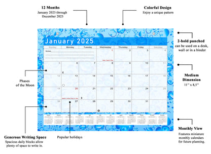 2025 Monthly Magnetic/Desk Calendar - 12 Months Desktop/Wall Calendar/Planner - (Edition #19)