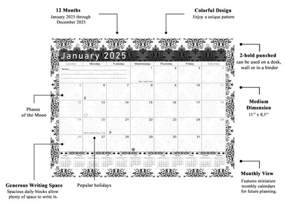 2024 - 2025 Student Calendar/Planner for 3-Ring Binder, Desk, or Wall - v008