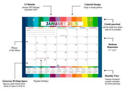 2025 Monthly Magnetic/Desk Calendar - 12 Months Desktop/Wall Calendar/Planner - (Edition #27)