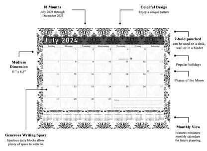 2024 - 2025 Student Calendar/Planner for 3-Ring Binder, Desk, or Wall - v008