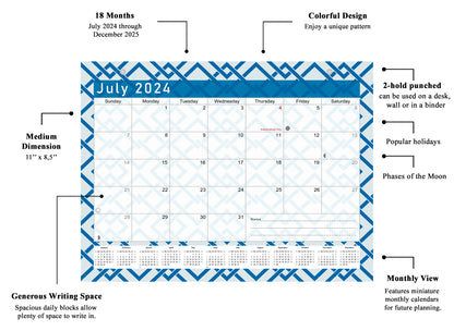 2024 - 2025 Student Calendar/Planner for 3-Ring Binder, Desk, or Wall - v004