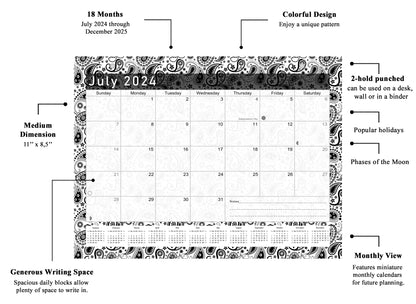 2024 - 2025 Student Calendar/Planner for 3-Ring Binder, Desk, or Wall - v011