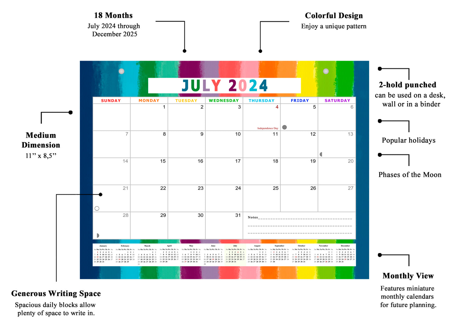 2024-2025 Magnetic/Desk Calendar - Desktop/Wall Calendar/Planner - (Edition #27)