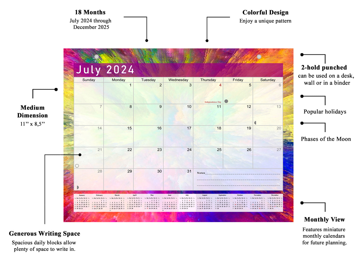 2024-2025 Magnetic/Desk Calendar - Desktop/Wall Calendar/Planner - (Edition #26)