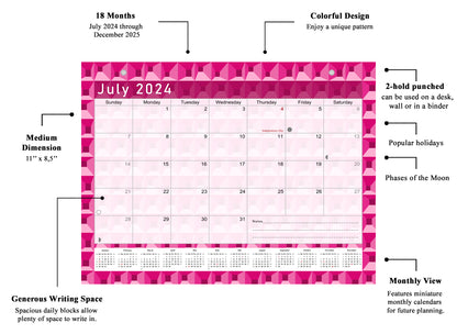 2024 - 2025 Student Calendar/Planner for 3-Ring Binder, Desk, or Wall - v003