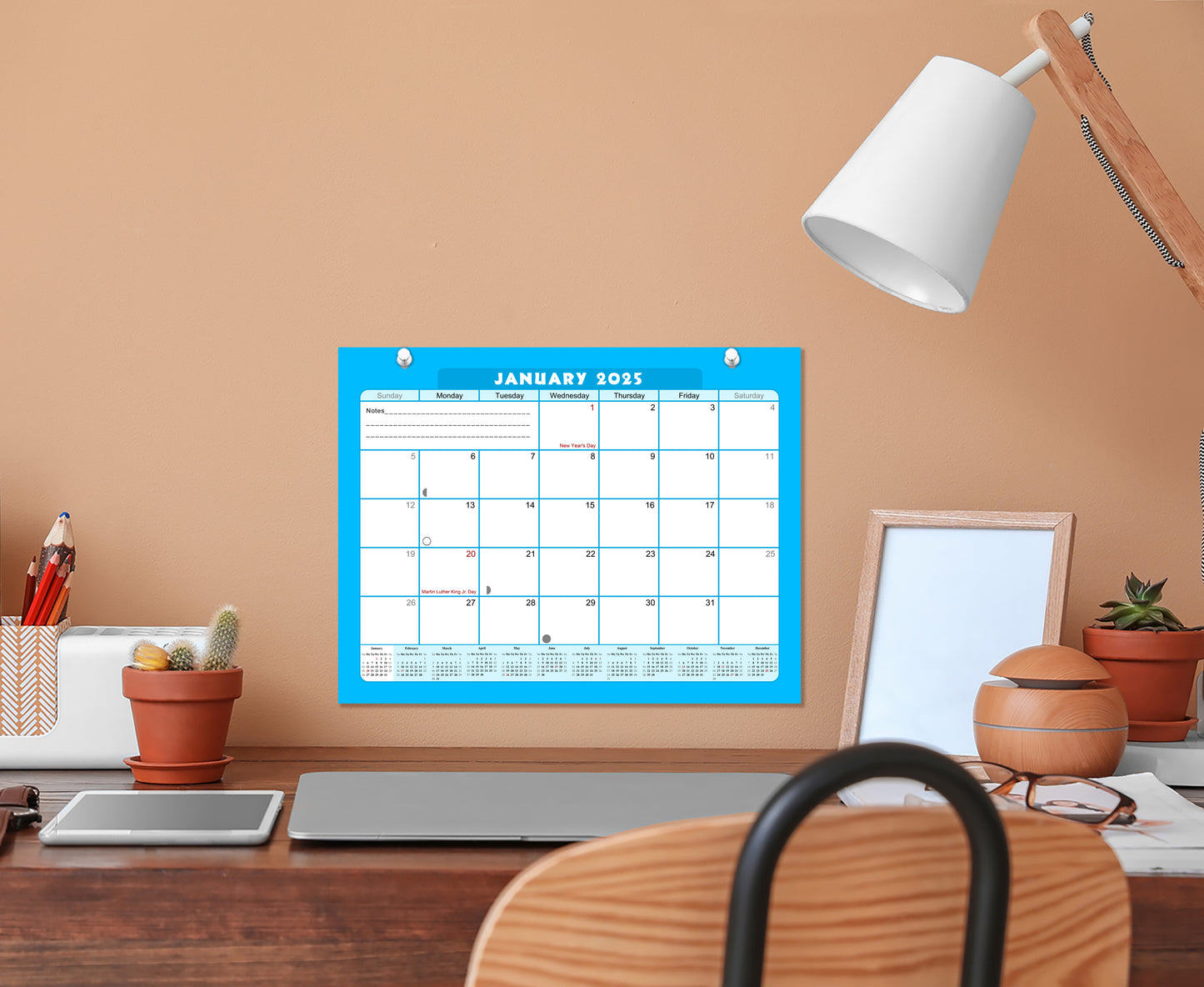 2025 Monthly Magnetic/Desk Calendar - 12 Months Desktop/Wall Calendar/Planner - (Edition #07)