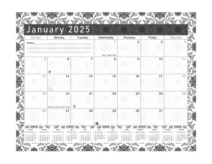 2024-2025 Magnetic/Desk Calendar - Desktop/Wall Calendar/Planner B&W- #014