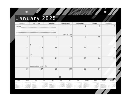 2024-2025 Magnetic/Desk Calendar - Desktop/Wall Calendar/Planner B&W- #013