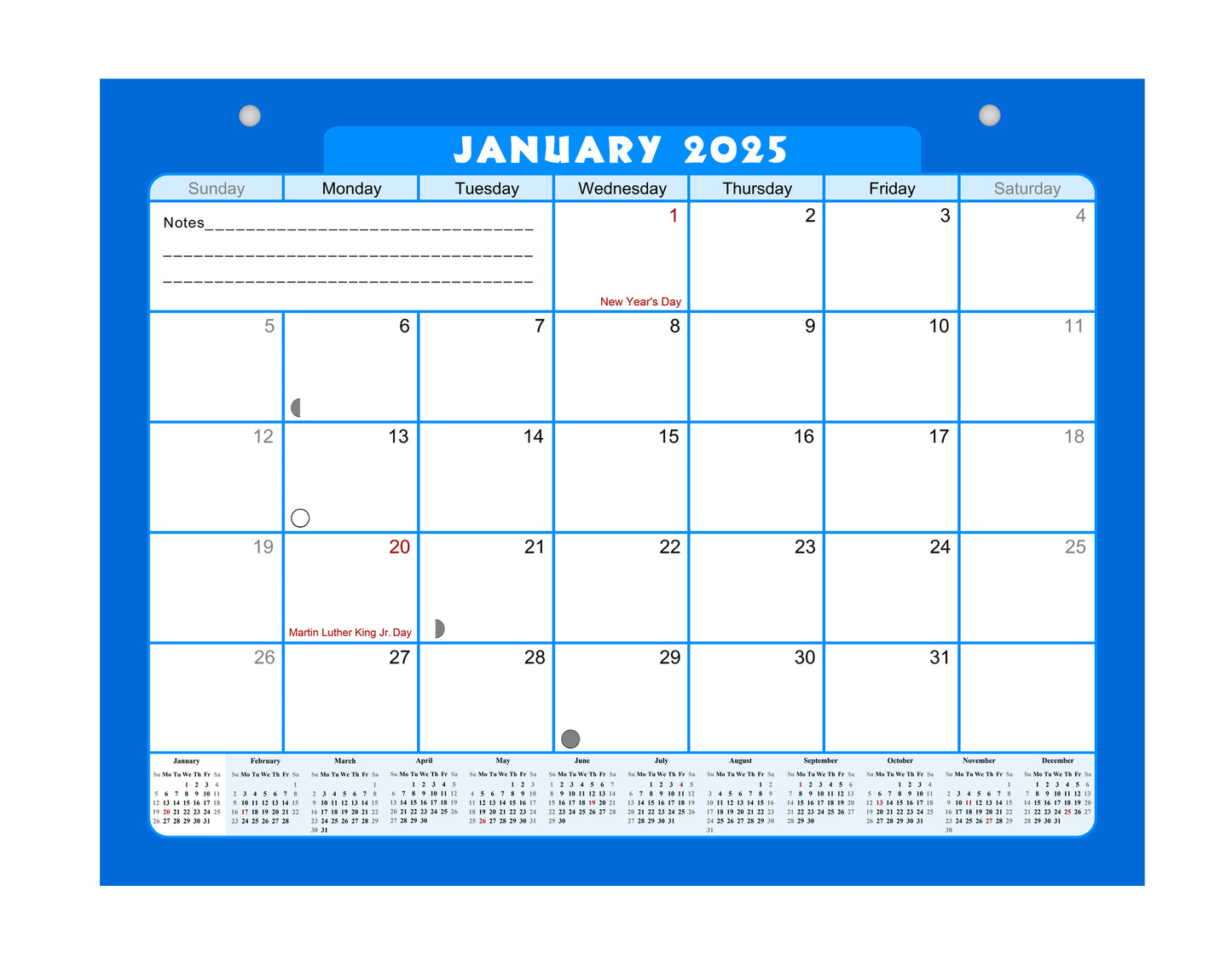 2025 Monthly Magnetic/Desk Calendar - 12 Months Desktop/Wall Calendar/Planner - (Edition #06)