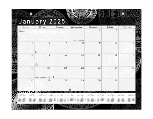 2024-2025 Magnetic/Desk Calendar - Desktop/Wall Calendar/Planner B&W- #012