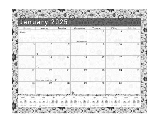 2025 Monthly Magnetic/Desk Calendar - 12 Months Desktop/Wall Calendar/Planner B&W- #020