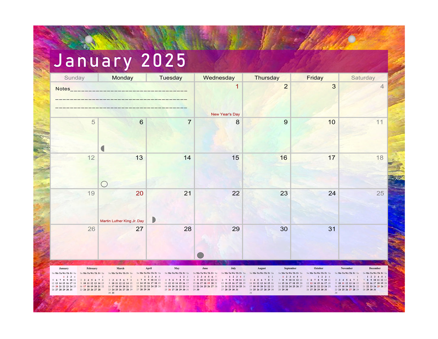 2025 Monthly Magnetic/Desk Calendar - 12 Months Desktop/Wall Calendar/Planner - (Edition #26)