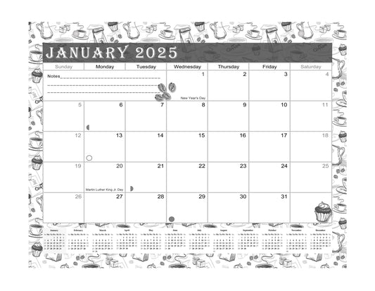 2024-2025 Magnetic/Desk Calendar - Desktop/Wall Calendar/Planner B&W- #030