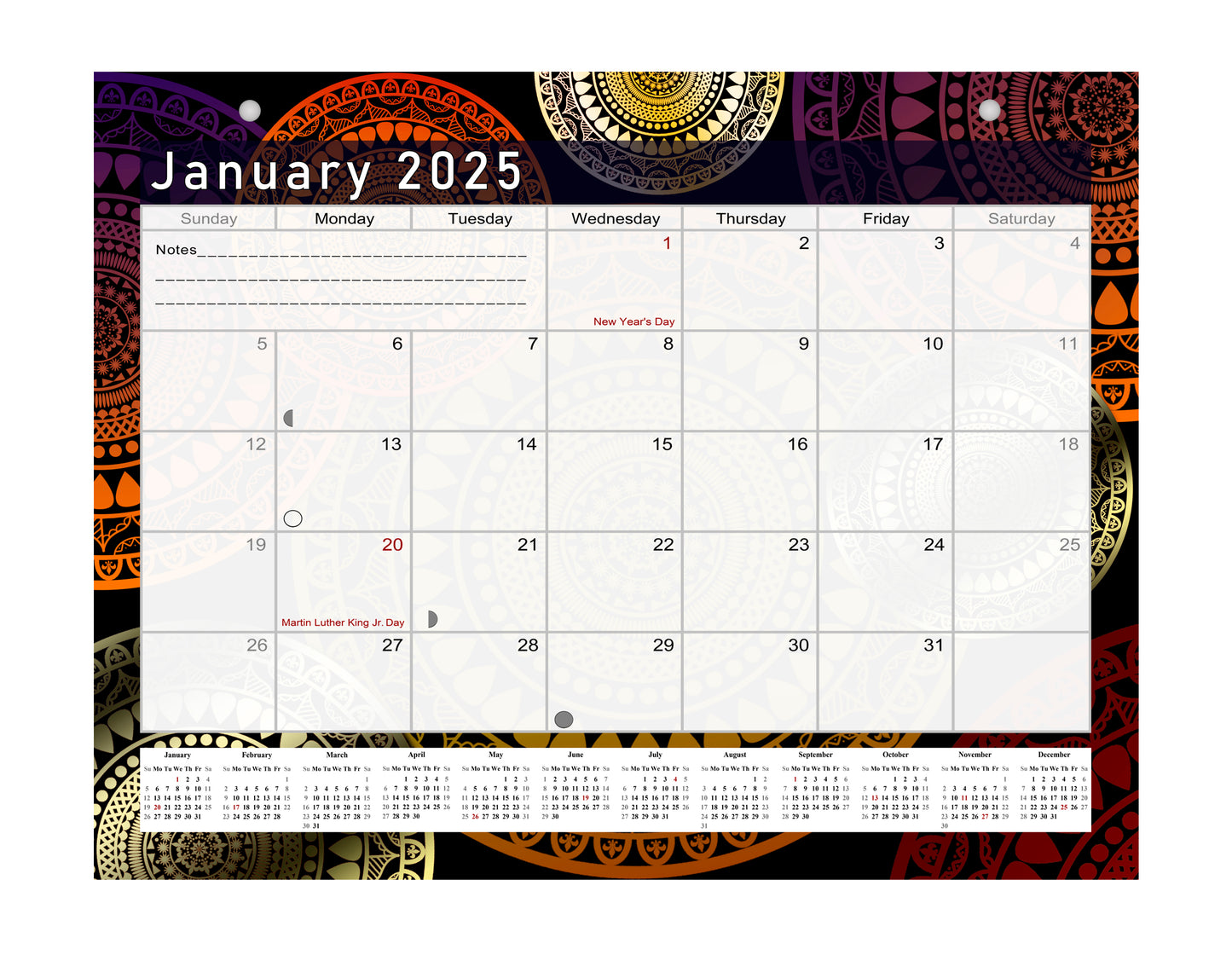 2025 Monthly Magnetic/Desk Calendar - 12 Months Desktop/Wall Calendar/Planner - (Edition #12)