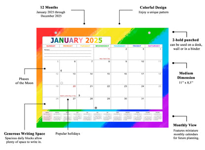 2025 Monthly Magnetic/Desk Calendar - 12 Months Desktop/Wall Calendar/Planner - (Edition #28)