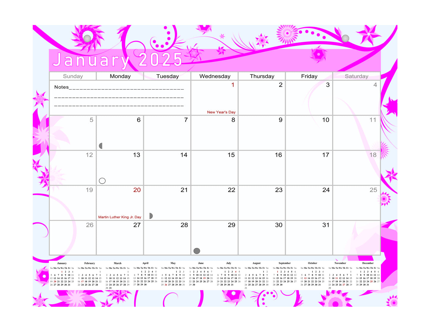 2025 Monthly Magnetic/Desk Calendar - 12 Months Desktop/Wall Calendar/Planner - (Edition #10)