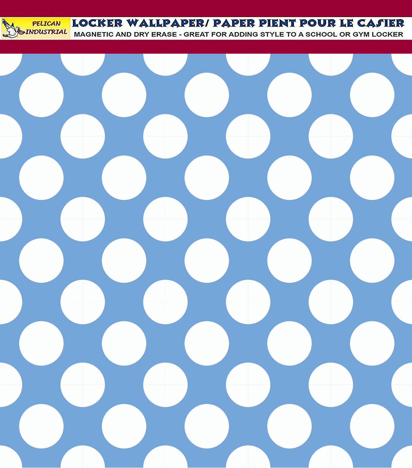 School Locker Magnetic Wallpaper - Pack of 12 Sheets - Polka Dot (vg 003)