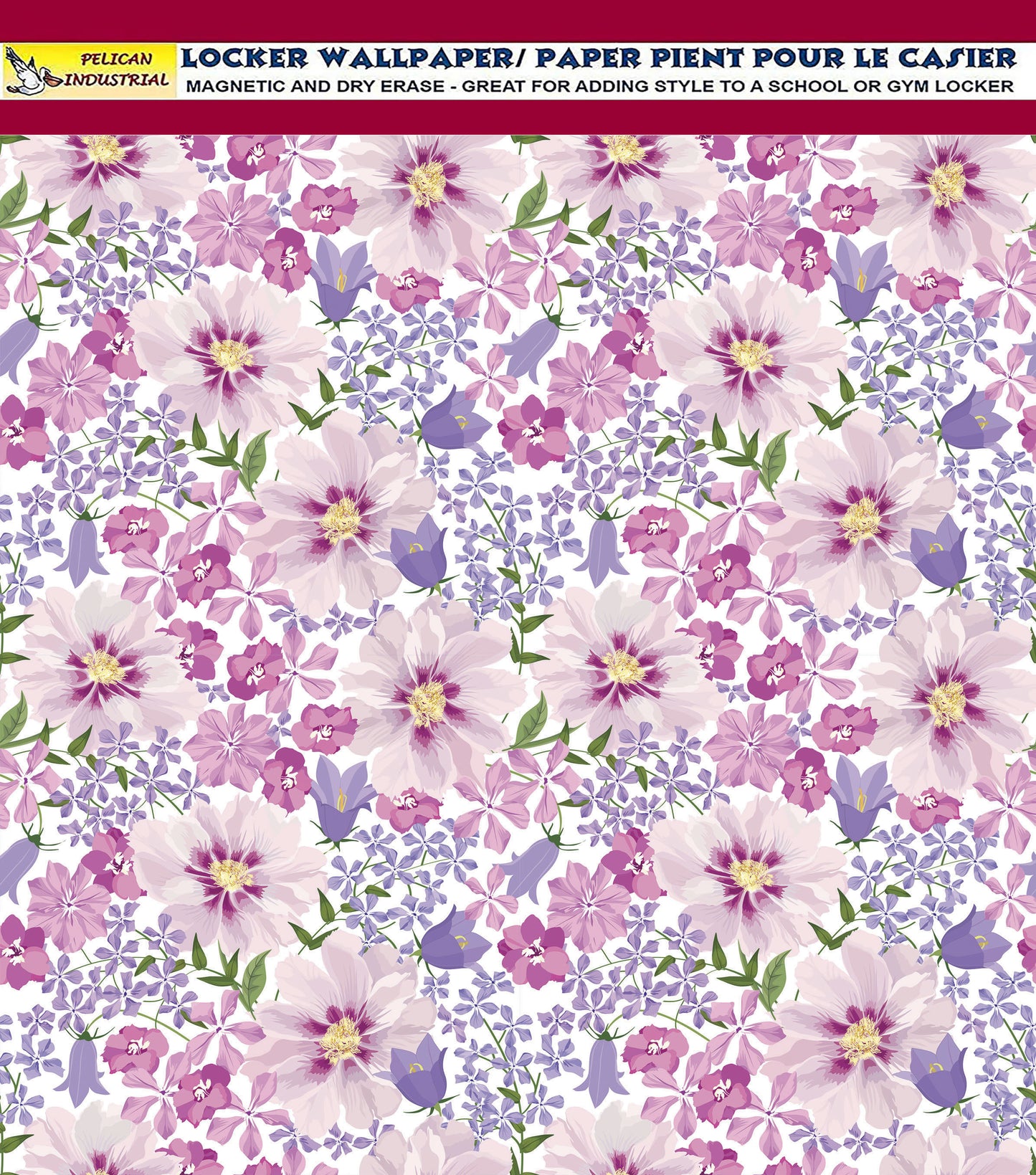 School Locker Magnetic Wallpaper - Pack of 12 Sheets - (Flowers vg07)