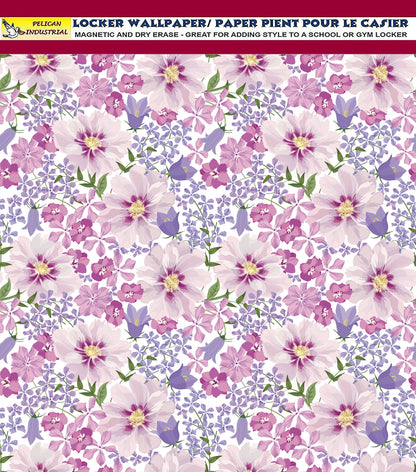 School Locker Magnetic Wallpaper - Pack of 12 Sheets - (Flowers vg07)