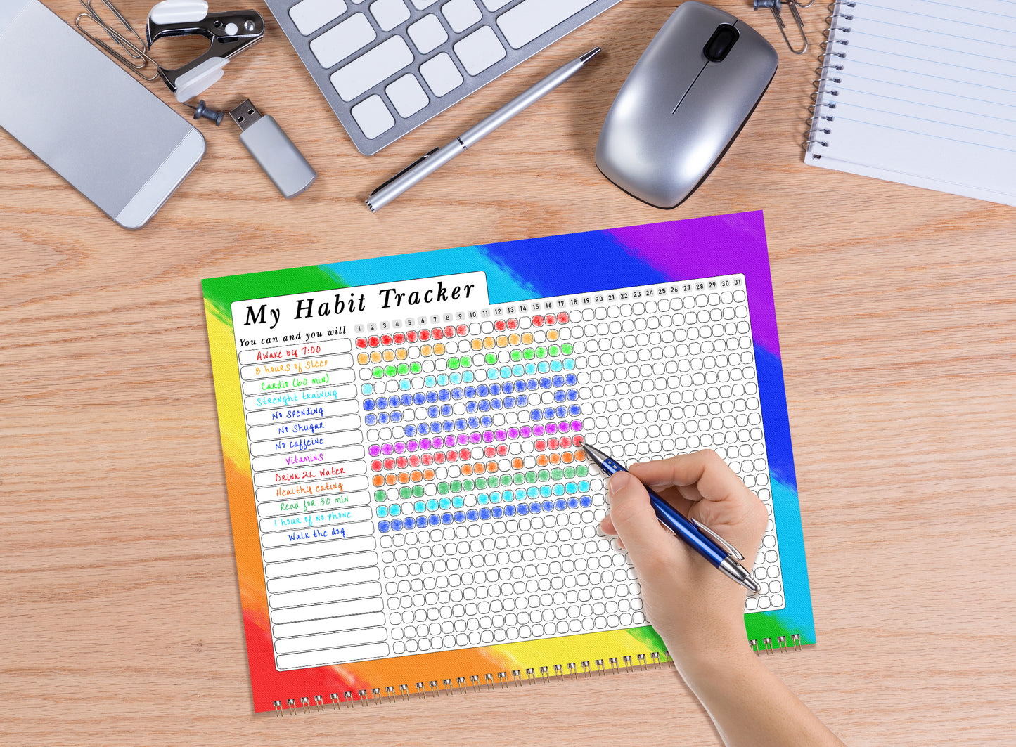 2025 Monthly Desktop/Wall Calendar/Planner - Habit Tracker - (Edition #28)