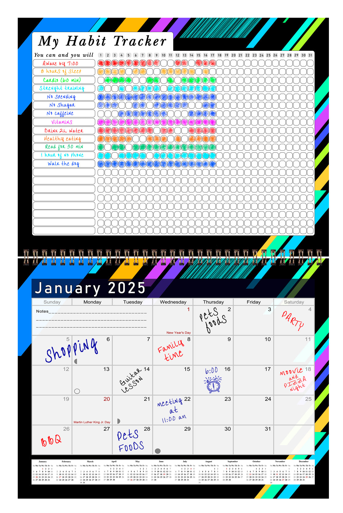 2025 Monthly Desktop/Wall Calendar/Planner - Habit Tracker - (Edition #13)