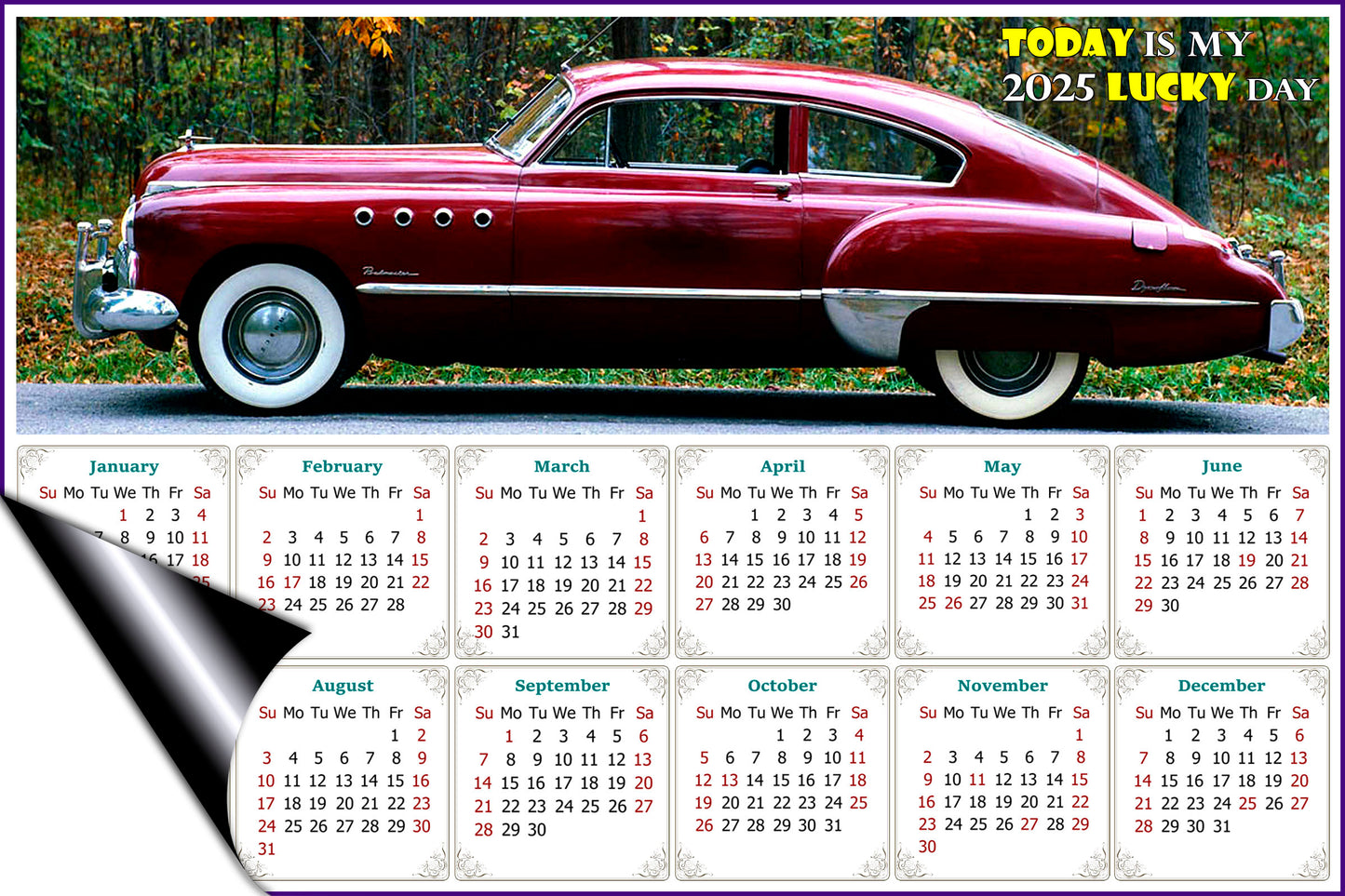 2025 Magnetic Calendar - Calendar Magnets - Today is my Lucky Day - Edition #47