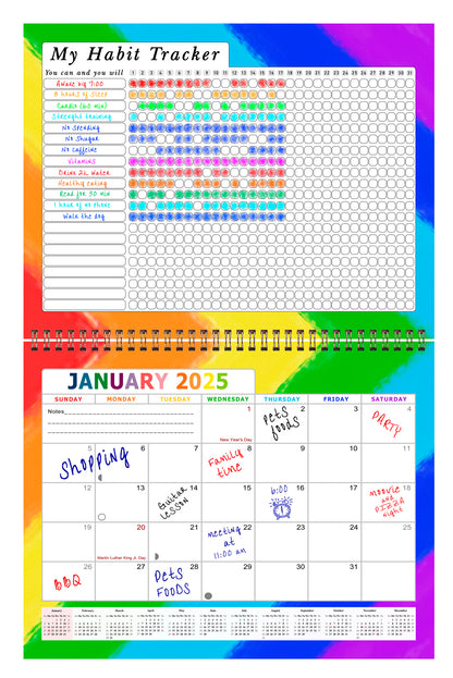 2025 Monthly Desktop/Wall Calendar/Planner - Habit Tracker - (Edition #28)