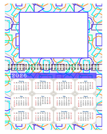 2025 Photo Frame Wall Spiral-bound Calendar (Add Your Own Photos) - 12 Months Desktop/Wall Calendar/Planner - (Edition #11)