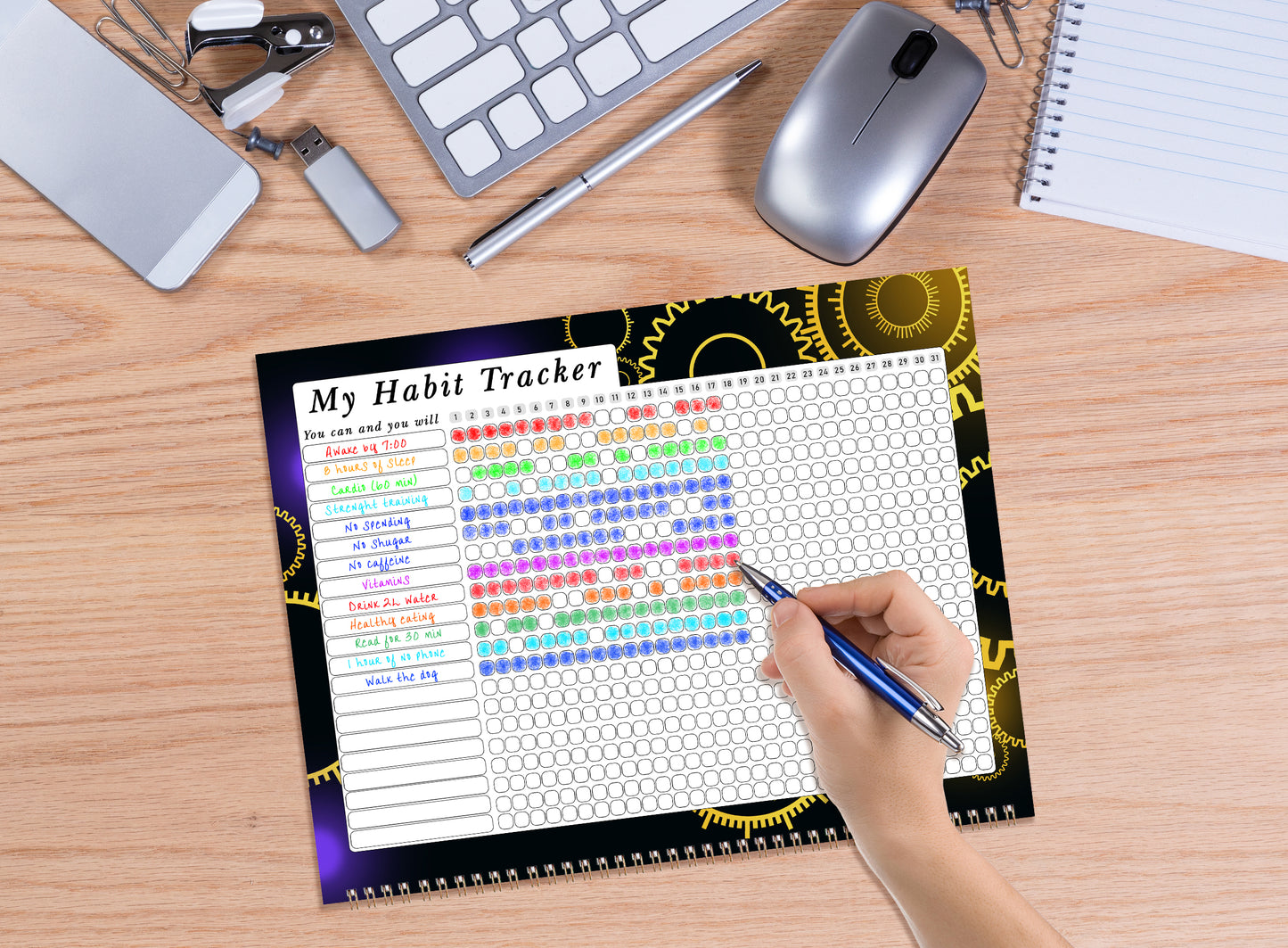 2025 Monthly Desktop/Wall Calendar/Planner - Habit Tracker - (Edition #09)