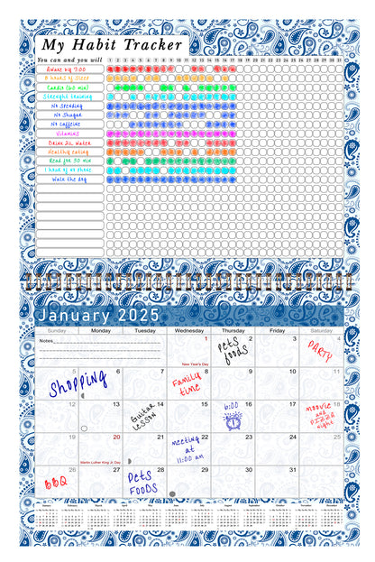 2025 Monthly Desktop/Wall Calendar/Planner - Habit Tracker - (Edition #21)