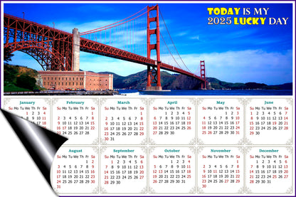 2025 Magnetic Calendar - Calendar Magnets - Today is my Lucky Day (Golden Gate Bridge)