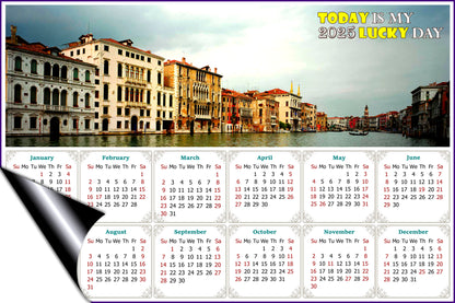 2025 Magnetic Calendar - Calendar Magnets - Today is My Lucky Day - Venice Grand Canal