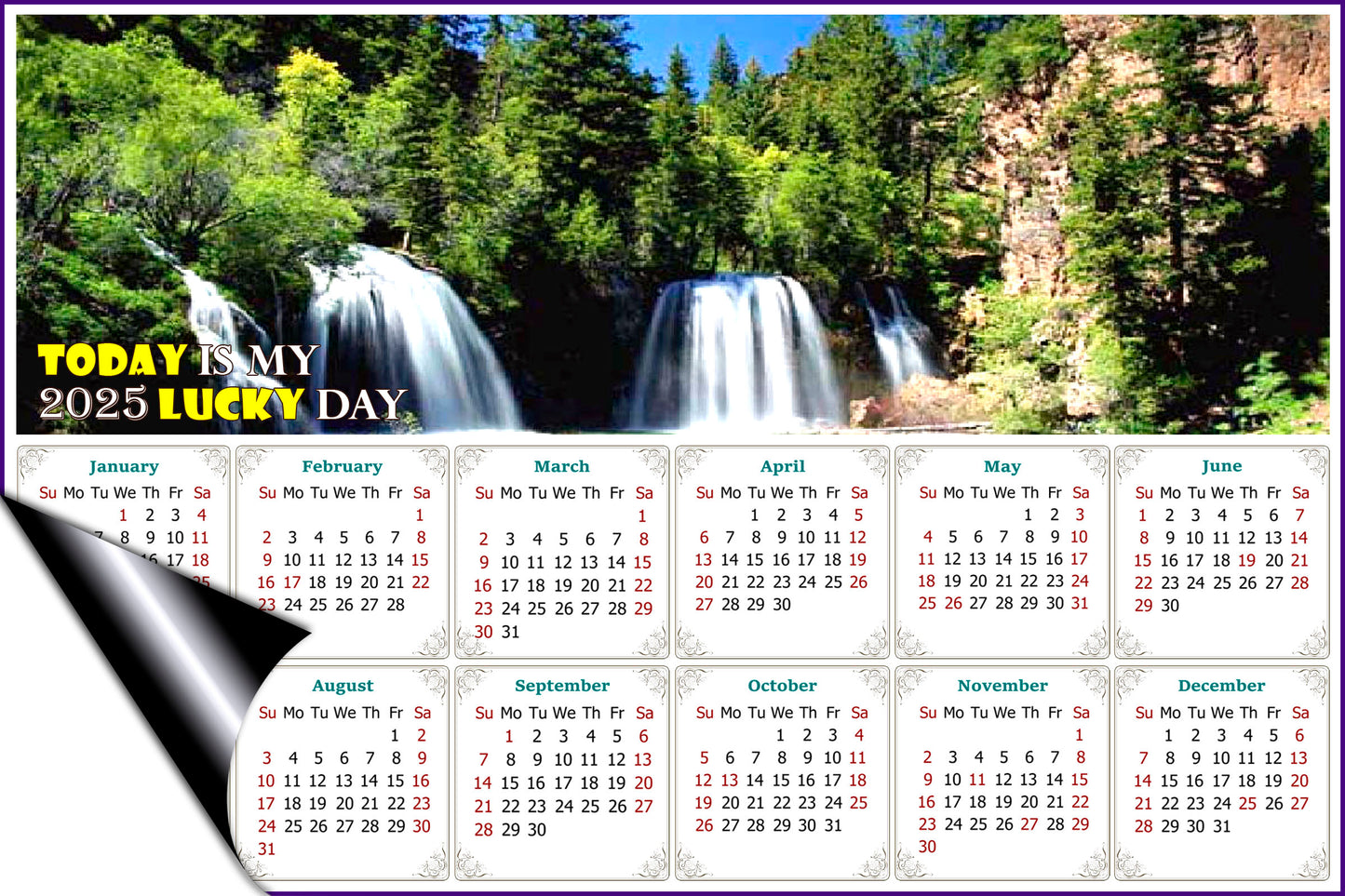 2025 Magnetic Calendar - Calendar Magnets - Today is my Lucky Day - Edition #30