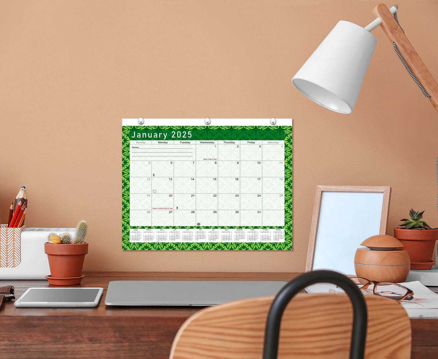 2024 - 2025 Student Calendar/Planner for 3-Ring Binder, Desk, or Wall - v016