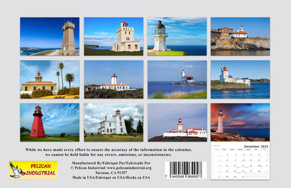 2025 Spiral-bound Wall Calendar (Lighthouses) - 12 Months Desktop/Wall Calendar/Planner