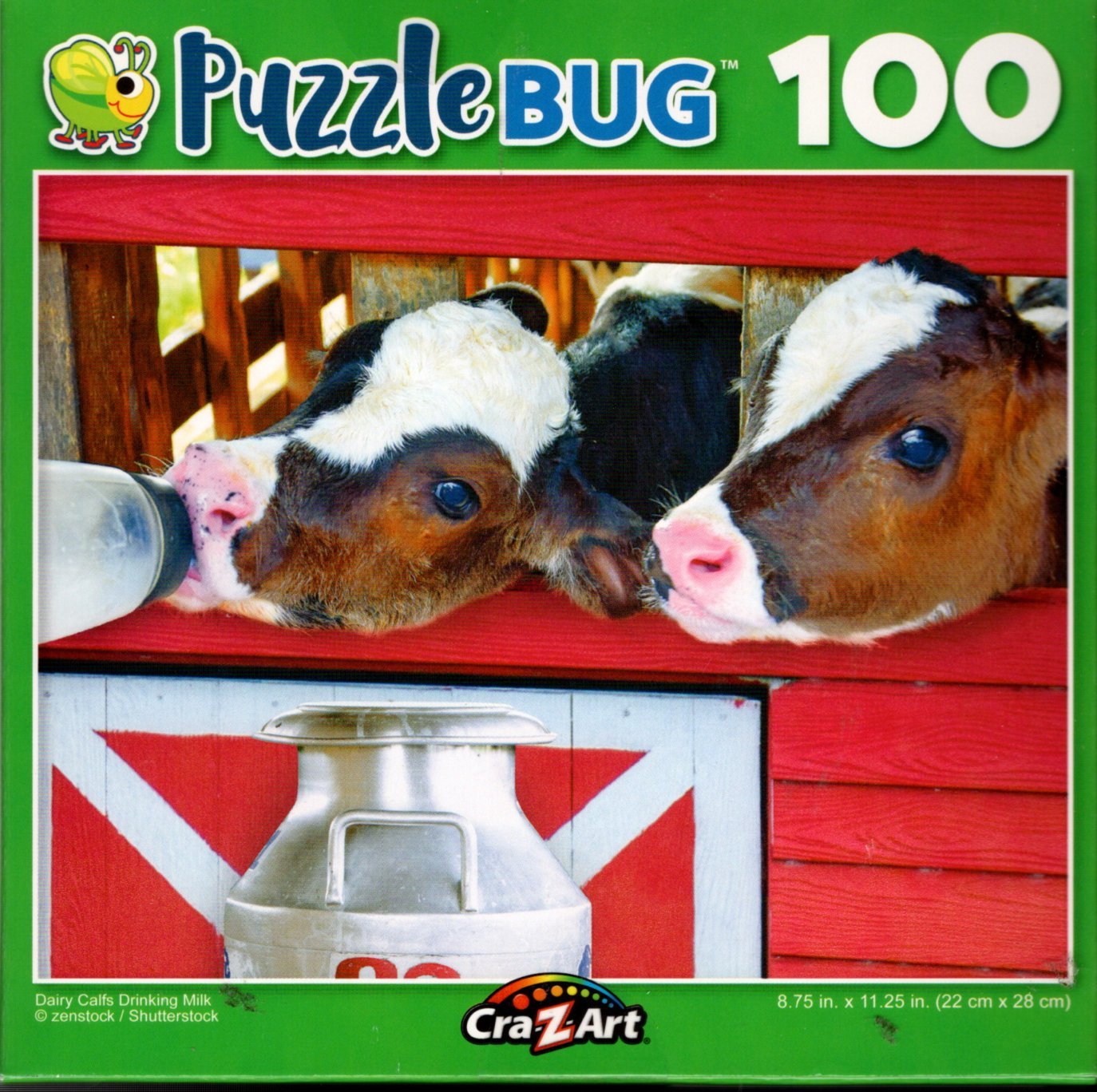 Dairy Calf's Drinking Milk - 100 Piece Jigsaw Puzzle