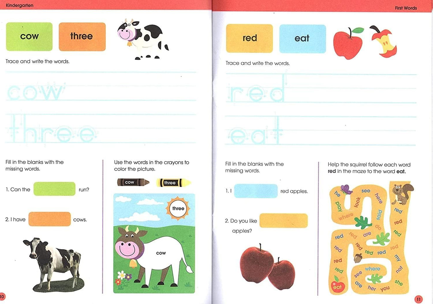 Good Grades Kindergarten Educational Workbooks - Letters, Colors, Firs Words, Number- v18