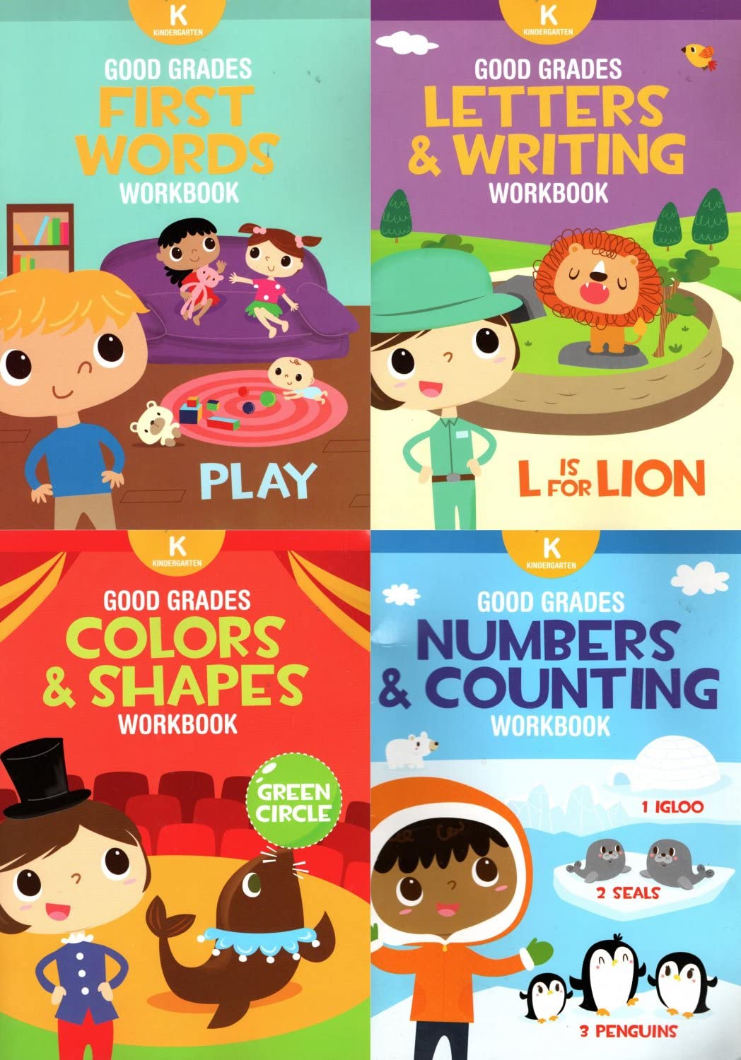 Good Grades Kindergarten Numbers & Counting, Colors & Shapes, Letters & Writing, First Words