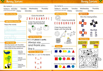 First Grade Includes: Reading - Math - Grammars & More - Morning Starters Educational Workbooks v14