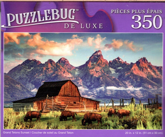 Grand Tetons Sunset - 350 Pieces Deluxe Jigsaw Puzzle