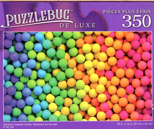 Rainbow Colored Candy - 350 Pieces Deluxe Jigsaw Puzzle