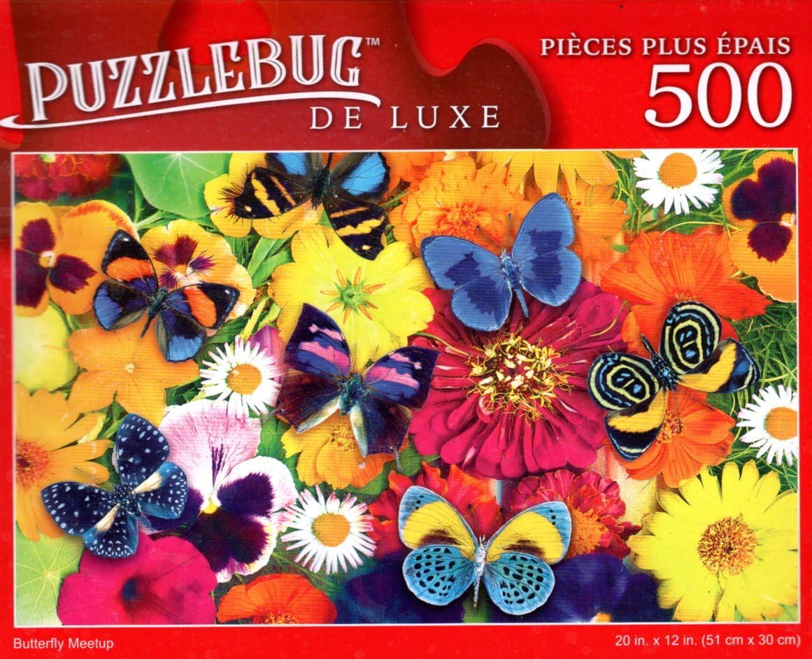 Butterfly Meetup - 500 Pieces Deluxe Jigsaw Puzzle