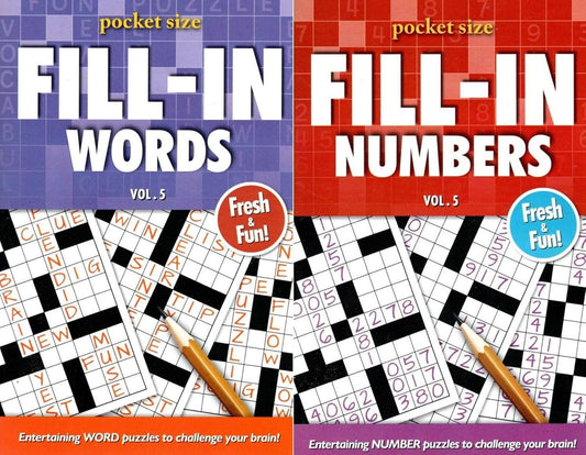 Fill in Numbers & Fill in Words - Sharpen Your Memory, Boost Your Brain (Pocket Size) - Vol.5 - 5