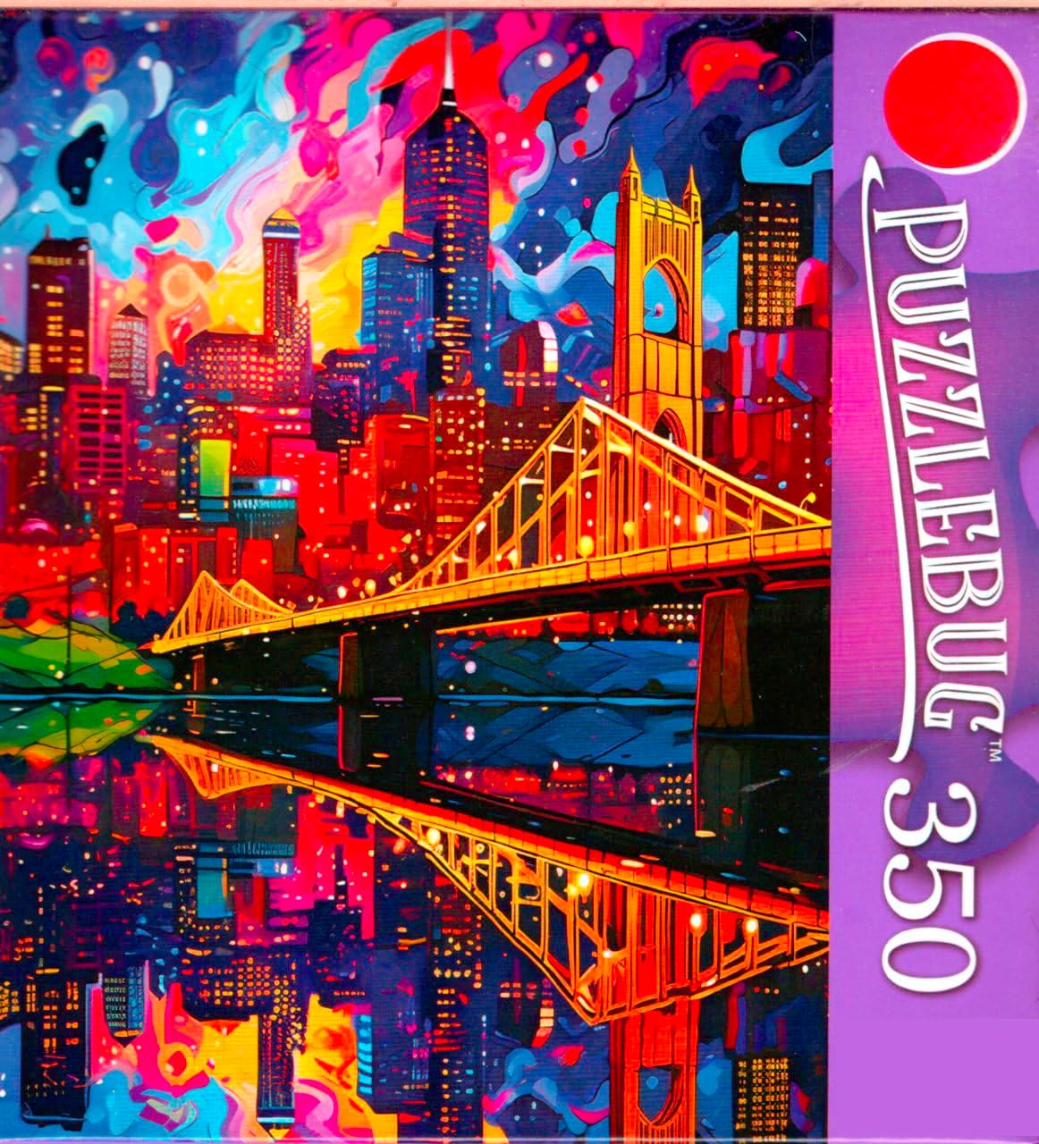 New York City Skyline Illustration - 350 Pieces Deluxe Jigsaw Puzzle