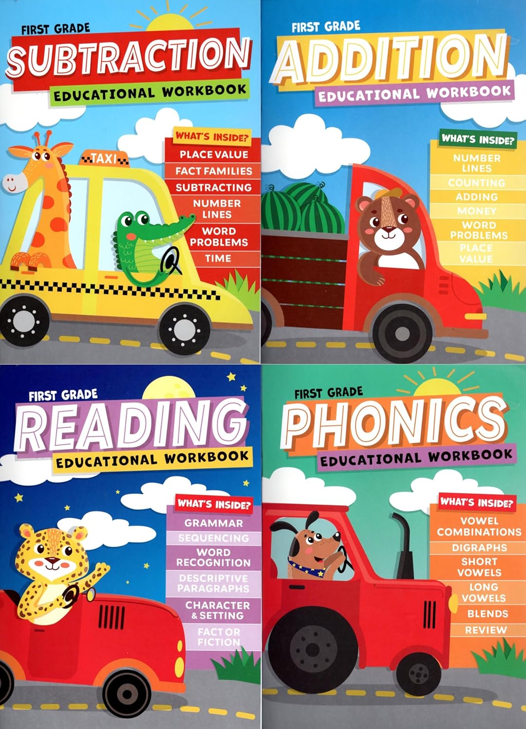 Good Grades First Grade Educational Workbooks - Set of 4 Books - v3