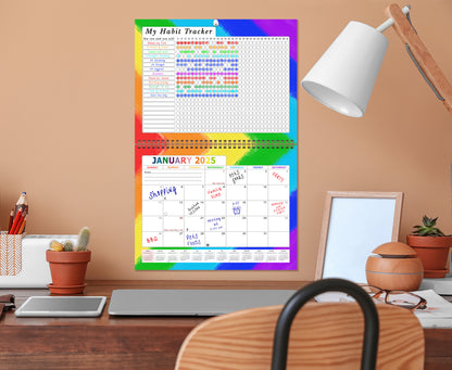 2025 Monthly Desktop/Wall Calendar/Planner - Habit Tracker - (Edition #28)