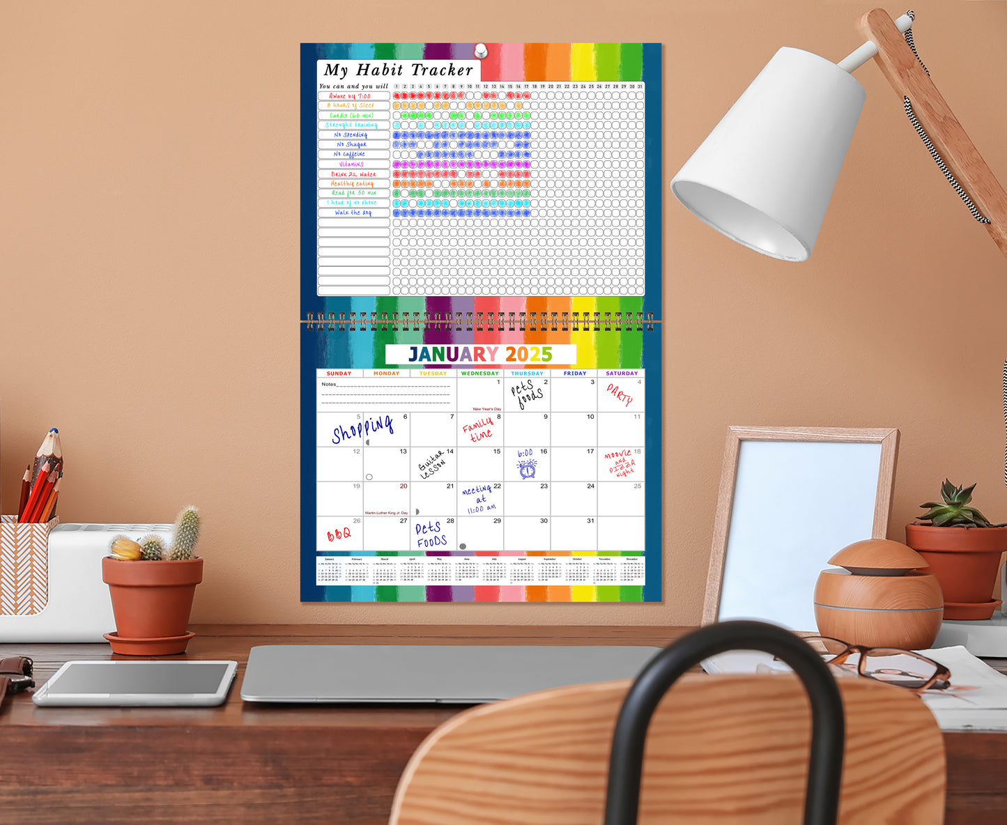 2025 Monthly Desktop/Wall Calendar/Planner - Habit Tracker - (Edition #27)