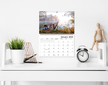 2025 Spiral-bound Wall Calendar (Great Outdoors) - 12 Months Desktop/Wall Calendar/Planner